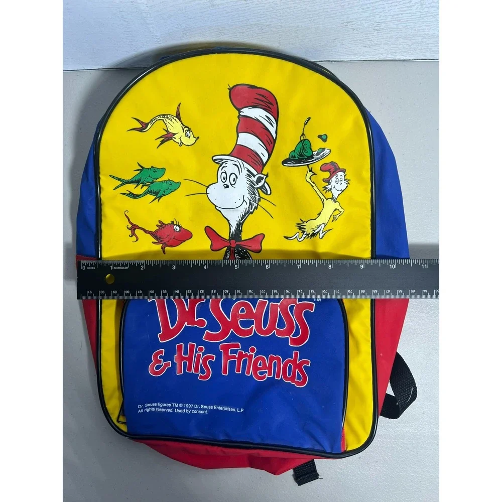 Vintage 1997 Dr Seuss & His Friends Mini Backpack Cat in the Hat 90s Kids Bag